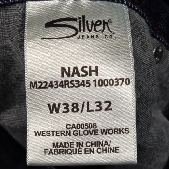 Silver Jeans NASH Mens Denim Jeans 38x32 Dark Wash Western Cowboy Casual Edgy - Picture 6 of 7